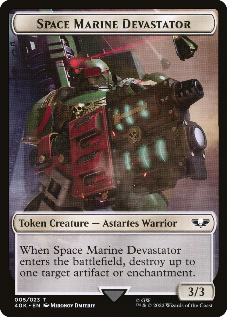 Space Marine Devastator (T40K-005) - Warhammer 40,000 Tokens-1