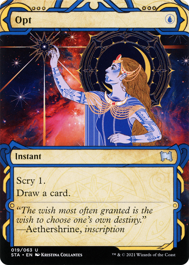 Opt (STA-019) - Strixhaven Mystical Archive: (Showcase) (Borderless) Etched Foil-1