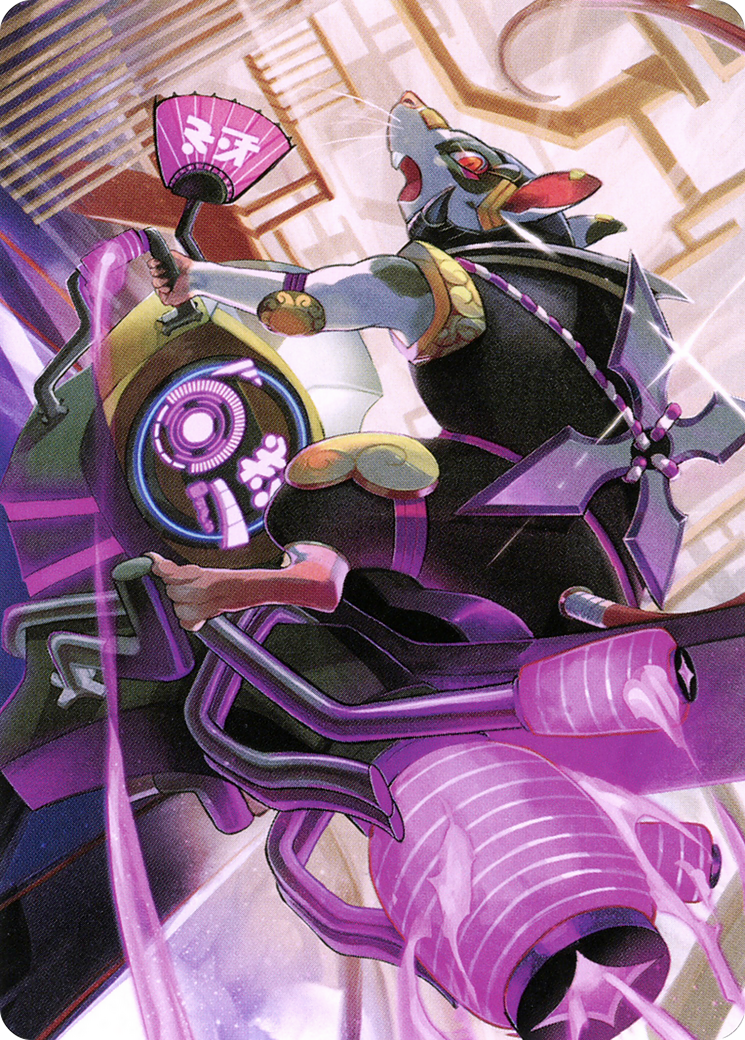 Nashi, Moon Sage's Scion // Nashi, Moon Sage's Scion (ANEO-059) - Neon Dynasty Art Series (Borderless) Foil-3