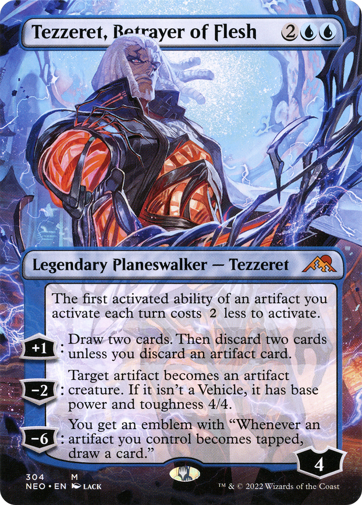Tezzeret, Betrayer of Flesh (Borderless) [Kamigawa: Neon Dynasty]-1