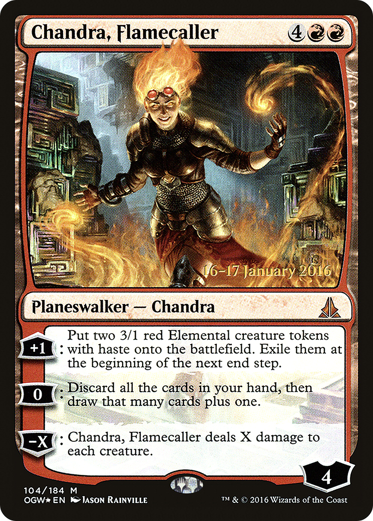 Chandra, Flamecaller [Oath of the Gatewatch Prerelease Promos]-1