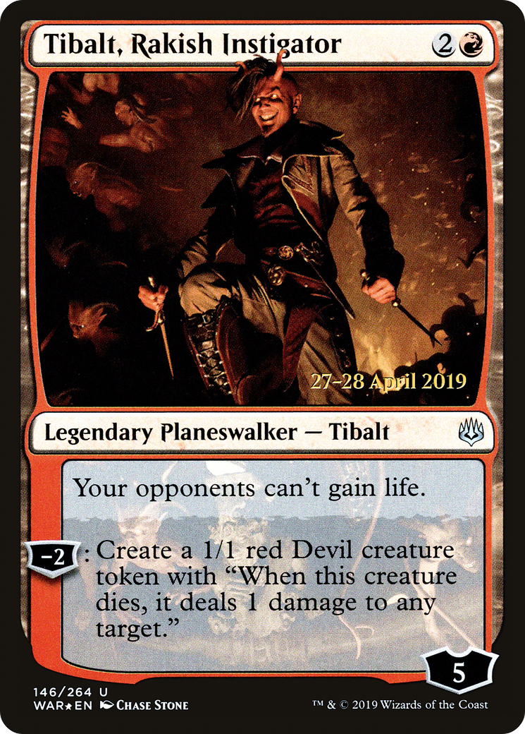 Tibalt, Rakish Instigator [War of the Spark Prerelease Promos]-1
