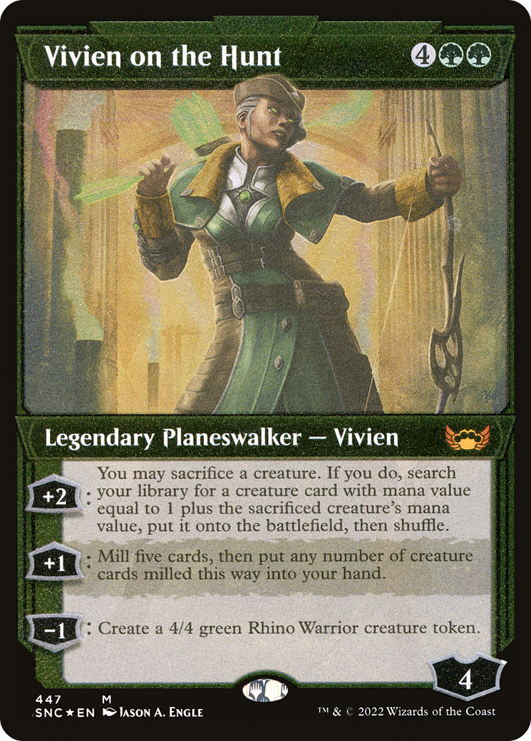 Vivien on the Hunt (Showcase) (Foil Etched) (SNC-447) - Streets of New Capenna: (Showcase) Foil-1