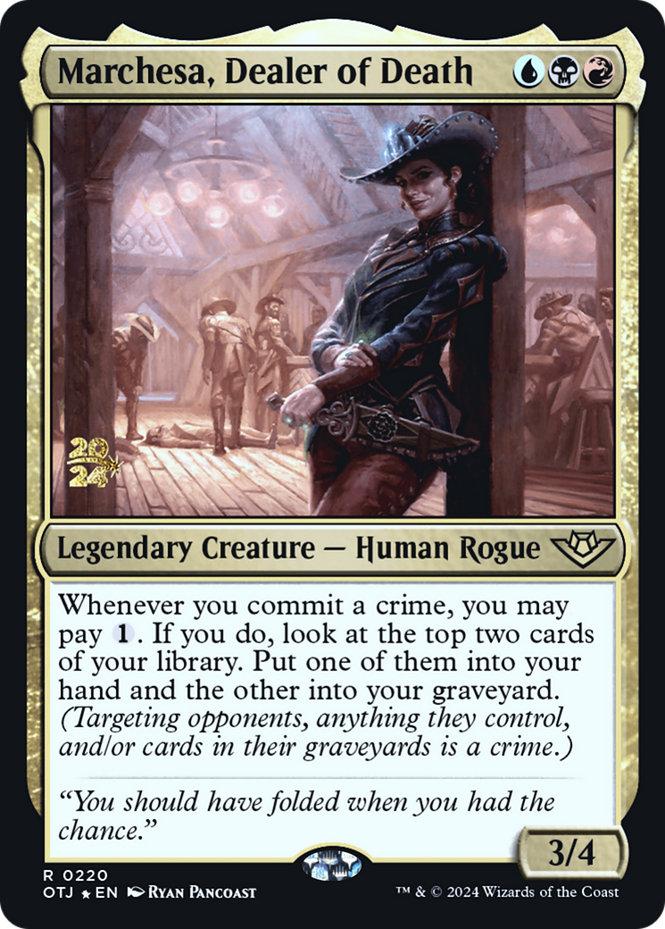 Marchesa, Dealer of Death [Outlaws of Thunder Junction Prerelease Promos]-1