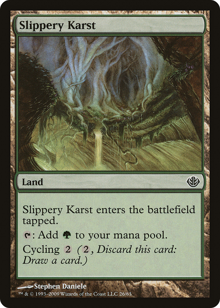 Slippery Karst [Duel Decks: Garruk vs. Liliana]-1