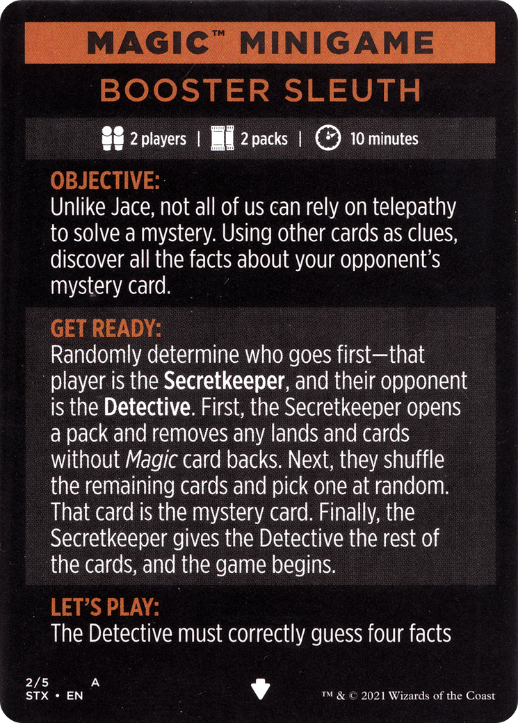 Booster Sleuth // Booster Sleuth (cont'd) (MSTX-002) - Strixhaven: School of Mages Minigames-1