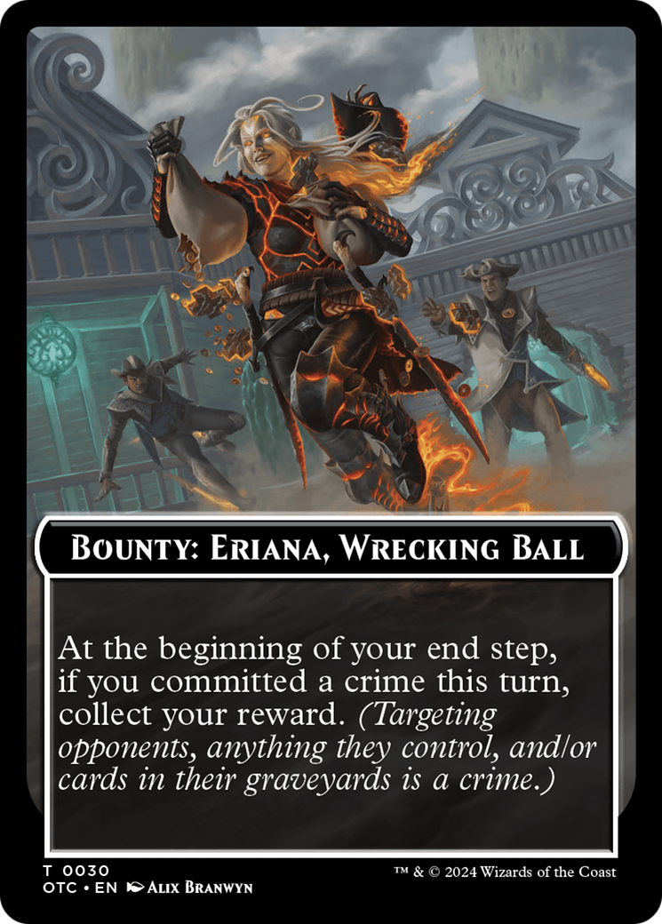 Bounty: Eriana, Wrecking Ball // Wanted! (TOTC-030) - Outlaws of Thunder Junction Commander Tokens Foil-3