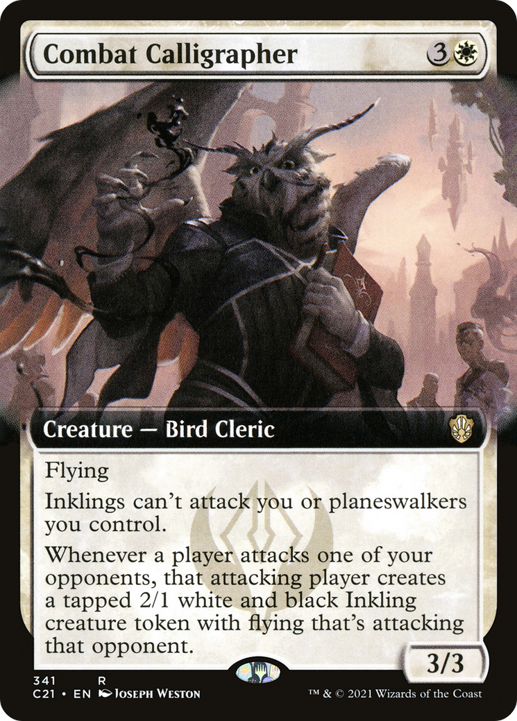 Combat Calligrapher (Extended Art) [Commander 2021]-1