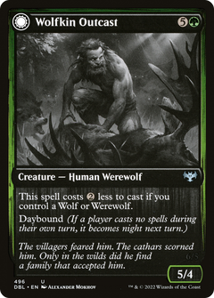 Wolfkin Outcast (DBL-496) - Innistrad: Double Feature: (Double Faced Transform)-3