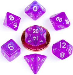 MDG 10mm Mini Polyhedral Dice Set: Stardust Purple-1