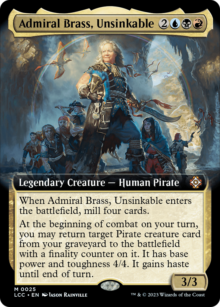 Admiral Brass, Unsinkable (Extended Art) [The Lost Caverns of Ixalan Commander]-1
