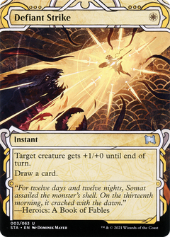 Defiant Strike (STA-003) - Strixhaven Mystical Archive: (Showcase) (Borderless) Etched Foil-1