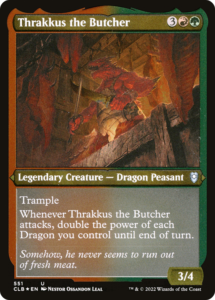 Thrakkus the Butcher (CLB-551) - Commander Legends: Battle for Baldur's Gate Etched Foil-1