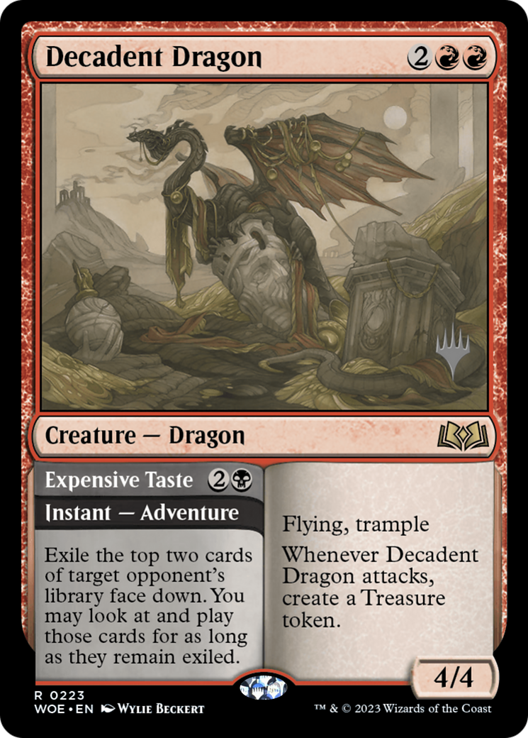 Decadent Dragon // Expensive Taste (Promo Pack) [Wilds of Eldraine Promos]-3