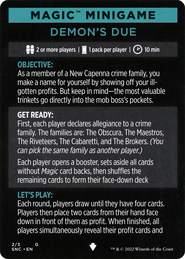 Demon's Due (minigame) // Demon's Due (cont'd) (MSNC-002) - Streets of New Capenna Minigames Foil-1