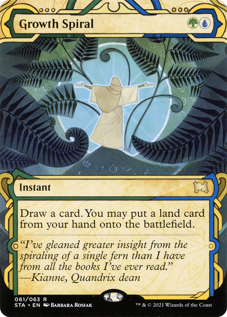 Growth Spiral (STA-061) - Strixhaven Mystical Archive: (Showcase) (Borderless) Etched Foil-1