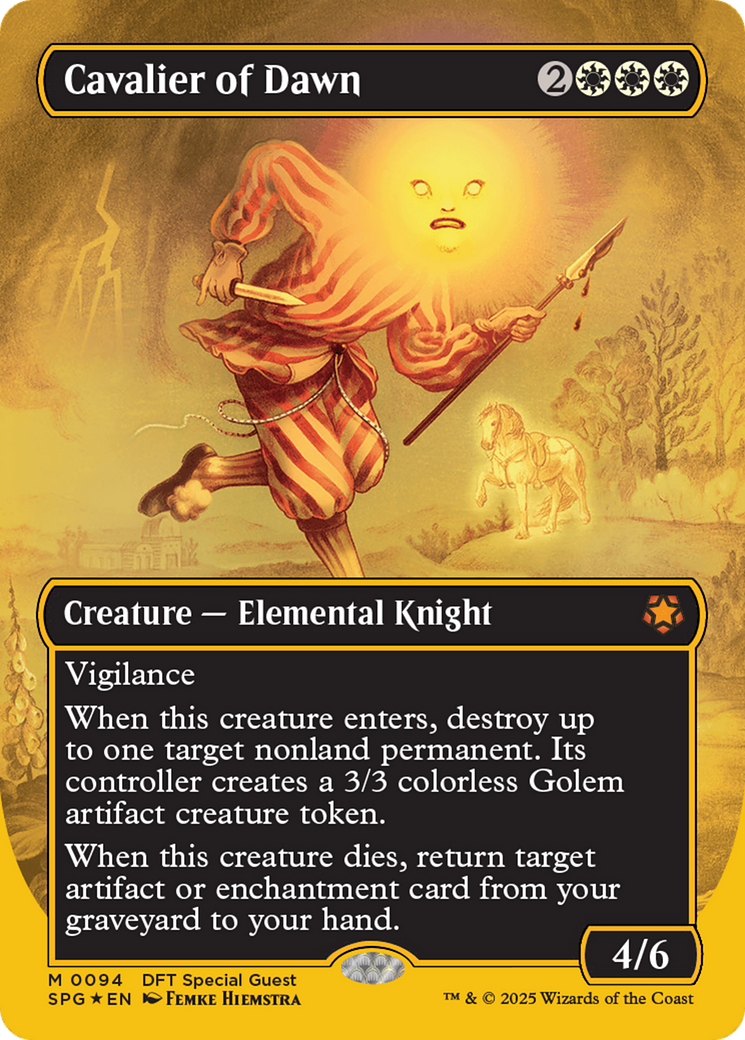 Cavalier of Dawn (Borderless) (First-Place Foil) [Aetherdrift Special Guests]-1