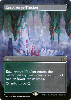 Razorverge Thicket (Borderless Alternate Art) [Phyrexia: All Will Be One]-1