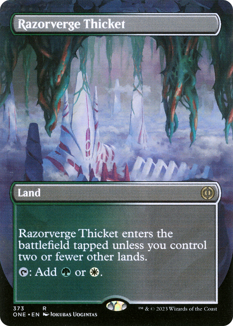Razorverge Thicket (Borderless Alternate Art) [Phyrexia: All Will Be One]-1