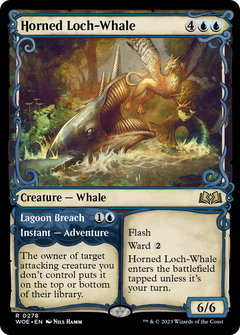 Horned Loch-Whale // Lagoon Breach (Showcase) [Wilds of Eldraine]-1