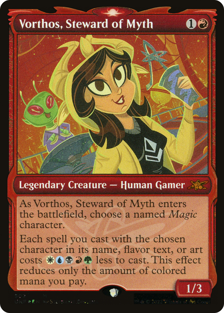 Vorthos, Steward of Myth (Showcase) (Galaxy Foil) (UNF-502) - Unfinity: (Showcase) Foil-1