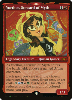 Vorthos, Steward of Myth (Showcase) (Galaxy Foil) (UNF-502) - Unfinity: (Showcase) Foil-1