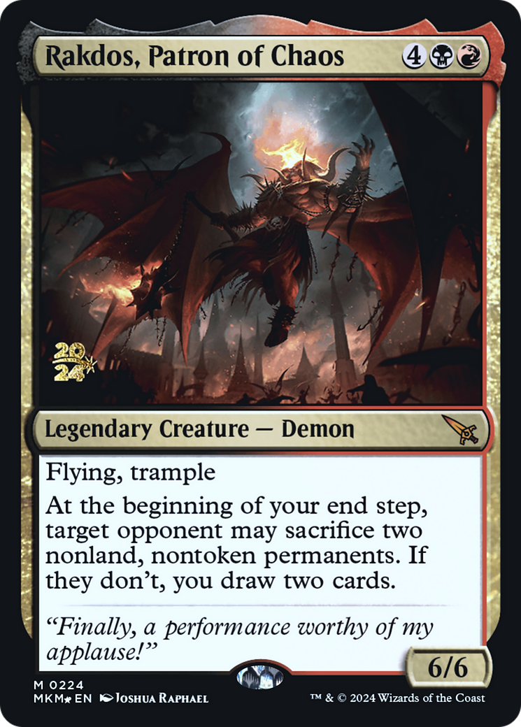Rakdos, Patron of Chaos [Murders at Karlov Manor Prerelease Promos]-1
