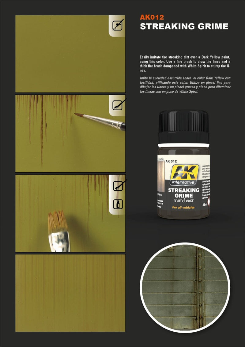 AK Interactive - Weathering Products - Streaking Grime General 35ml
