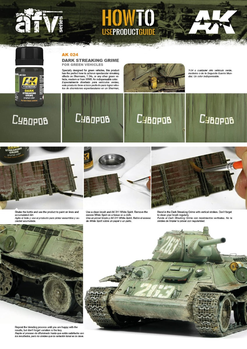 AK Interactive - Weathering Products - Streaking Grime for Dark Vehicles 35ml