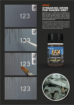 AK Interactive - Weathering Products - Streaking Grime for Panzer Grey Vehicles 35ml