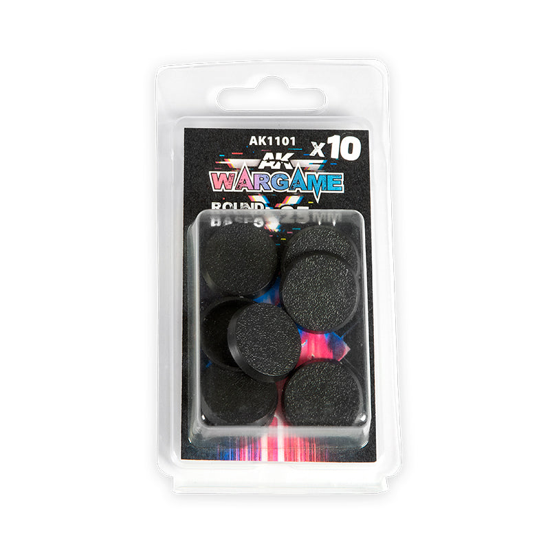 Ak Interactive - Wargame Accesories  - Plastic Wargame Bases. Round Base 25mm