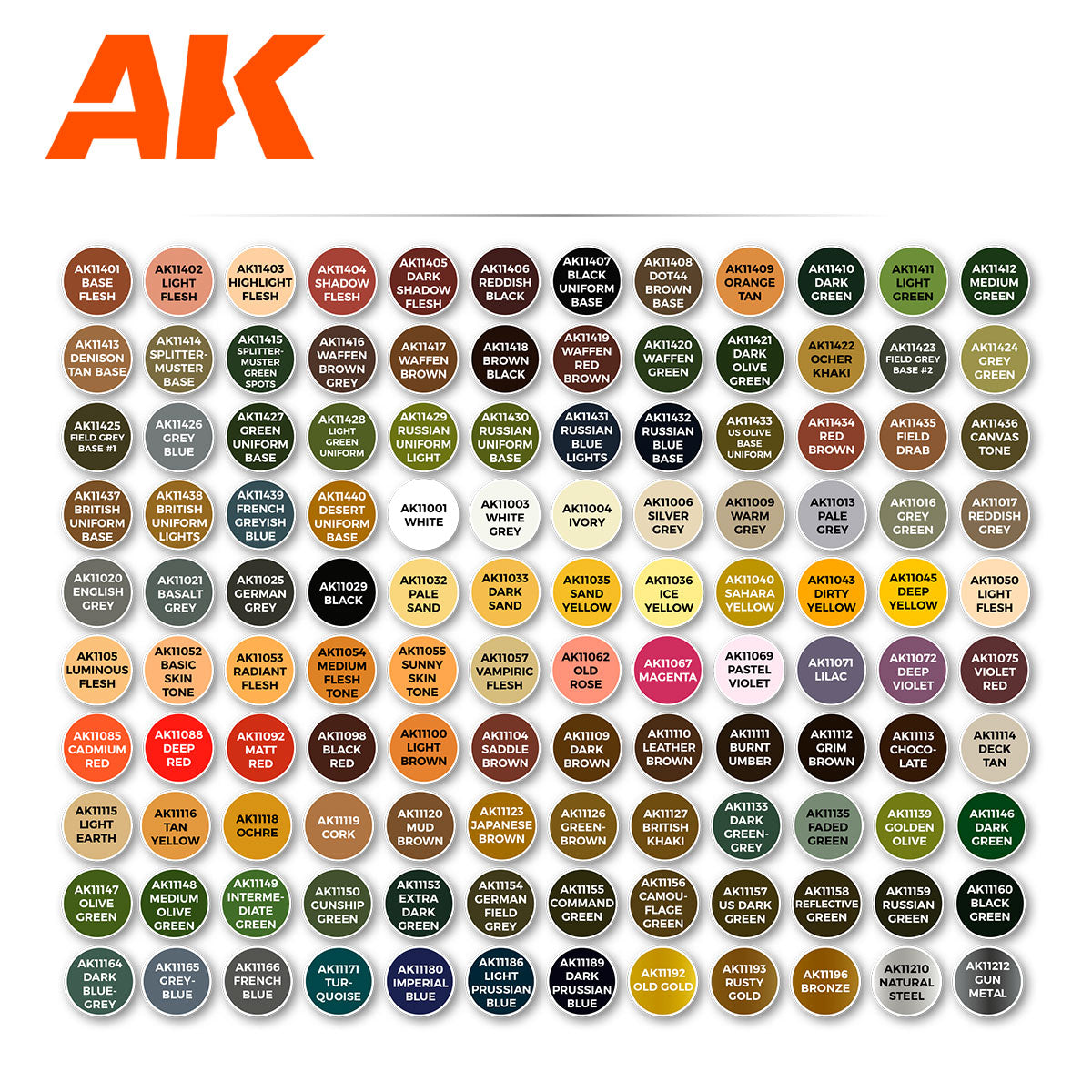 AK Interactive - 3 Gen Acrylics - Briefcase 120 Best Colours for Figures