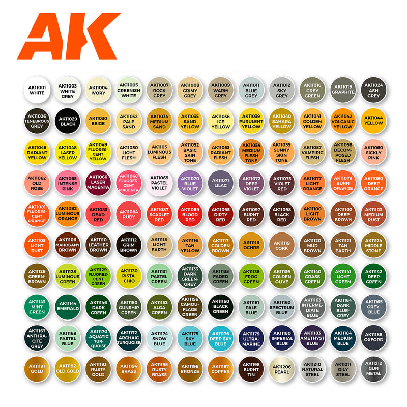 AK Interactive - 3 Gen Acrylics - Briefcase 120 Best Colours for Wargames; Fantasy and SciFi