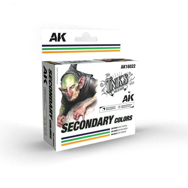 AK Interactive - The Inks - Secondary Colors Set-1