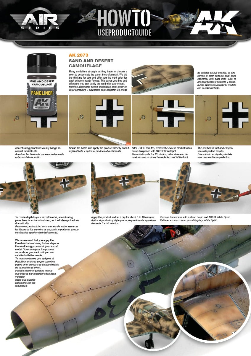 AK Interactive - Weathering Products - Paneliner for Sand and Desert Camouflage 35ml