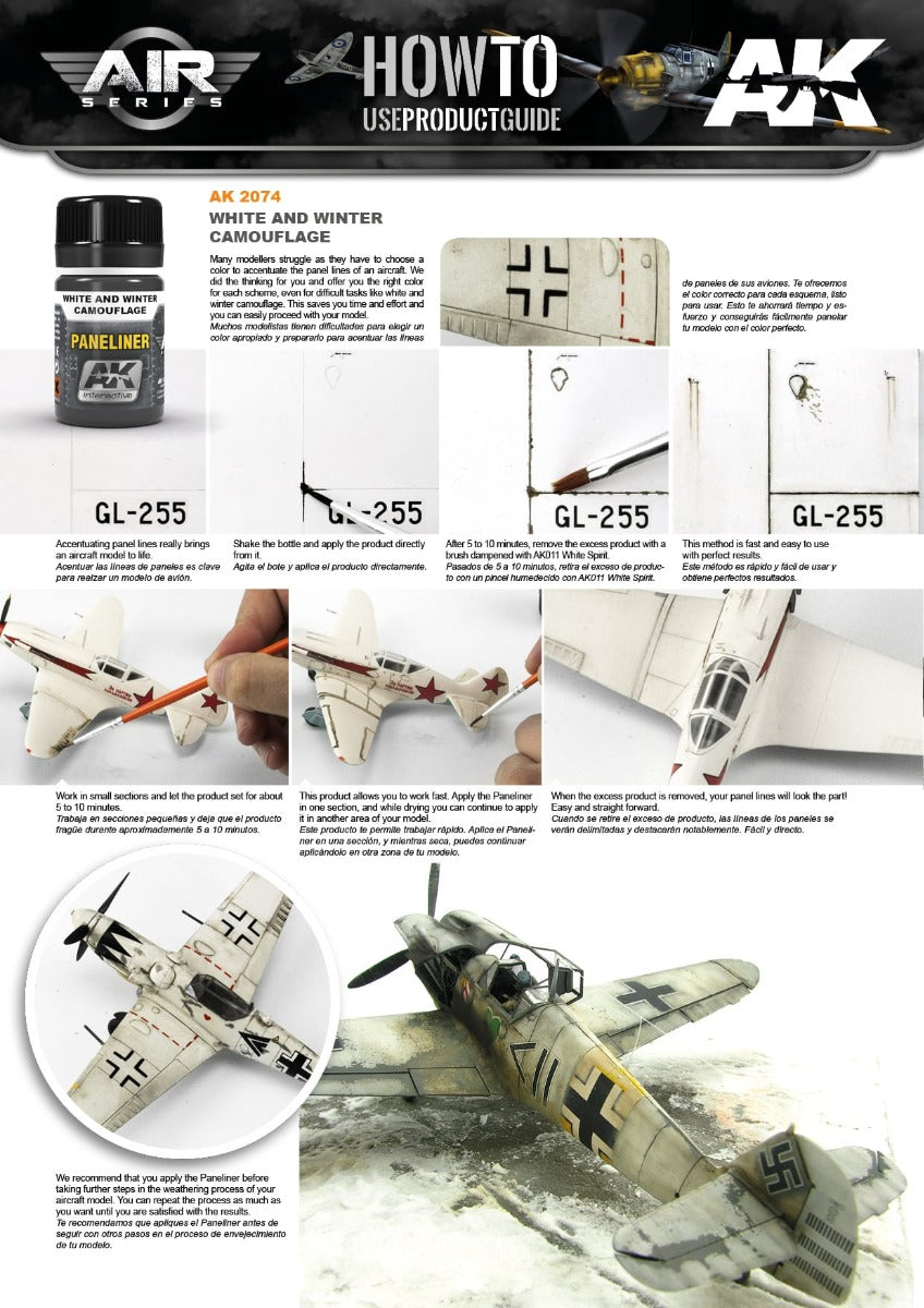 AK Interactive - Weathering Products - Paneliner for White and Winter Camouflage 35ml
