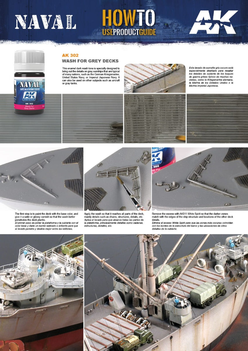 AK Interactive - Weathering Products - Wash for Grey Decks 35ml
