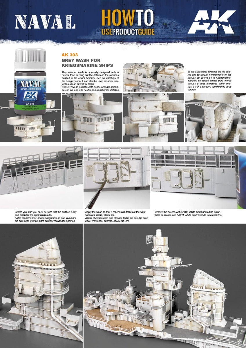 AK Interactive - Weathering Products - Grey Wash for Kriegsmarine Ships 35ml