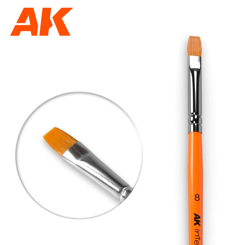 Ak Interactive - Brushes  - Flat Brush 8 Synthetic