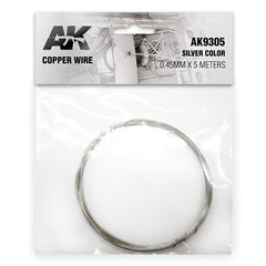 Ak Interactive - Accessories - Copper Wire 0.45mm X 5 Meters Silver Color