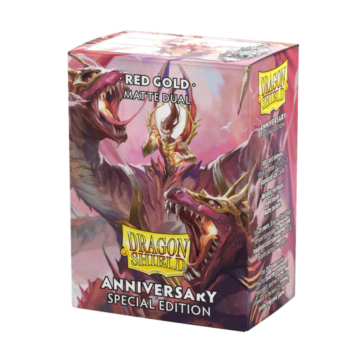Dragon Shield: Sleeves – Matte Dual – Anniversary Special Edition: Pomegranate & Gold-1