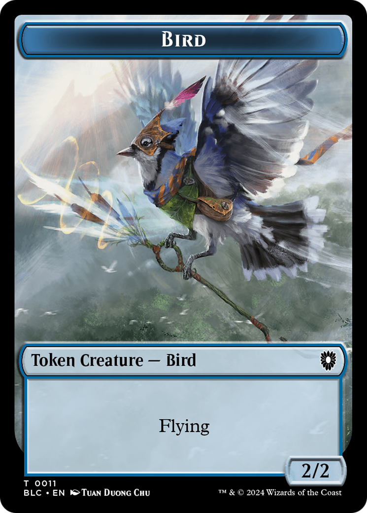 Bird (011) // Fish Double-Sided Token [Bloomburrow Commander Tokens]-1