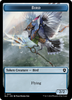 Bird (011) // Fish Double-Sided Token [Bloomburrow Commander Tokens]-1