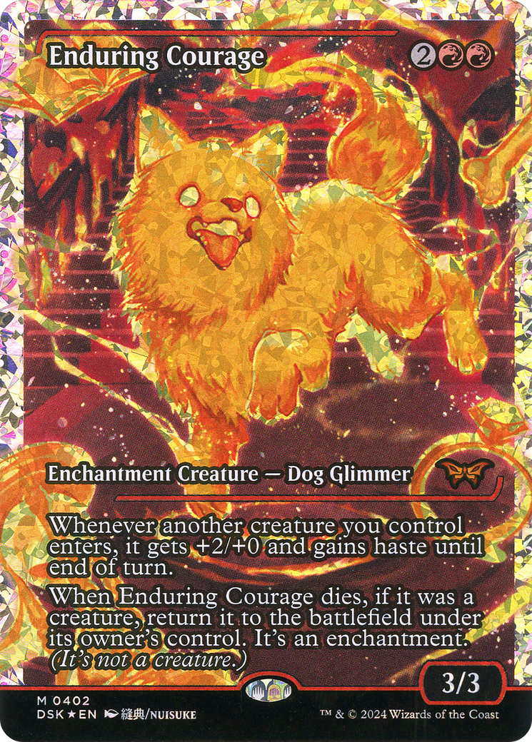 Enduring Courage (Japan Showcase Fracture Foil) [Duskmourn: House of Horror]-1