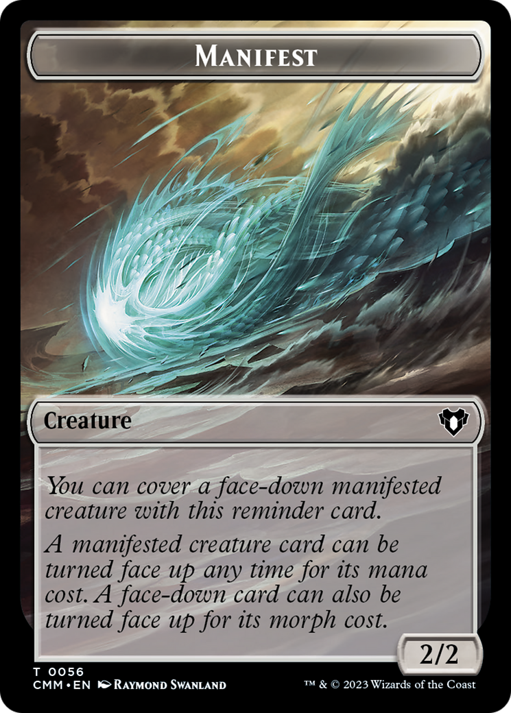 Manifest // Phyrexian Germ Double-Sided Token [Commander Masters Tokens]-1