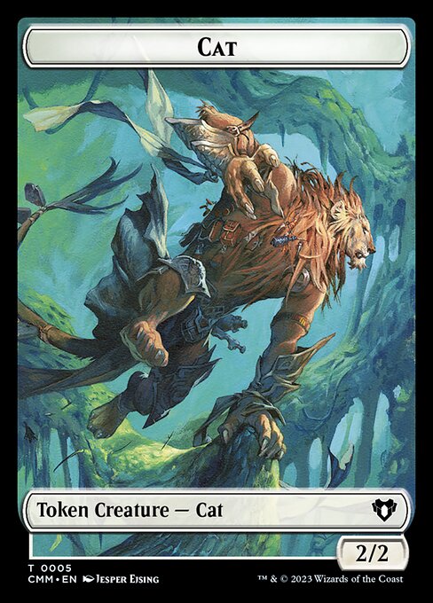 Spirit (0010) // Cat (0005) Double-Sided Token [Commander Masters Tokens]-2