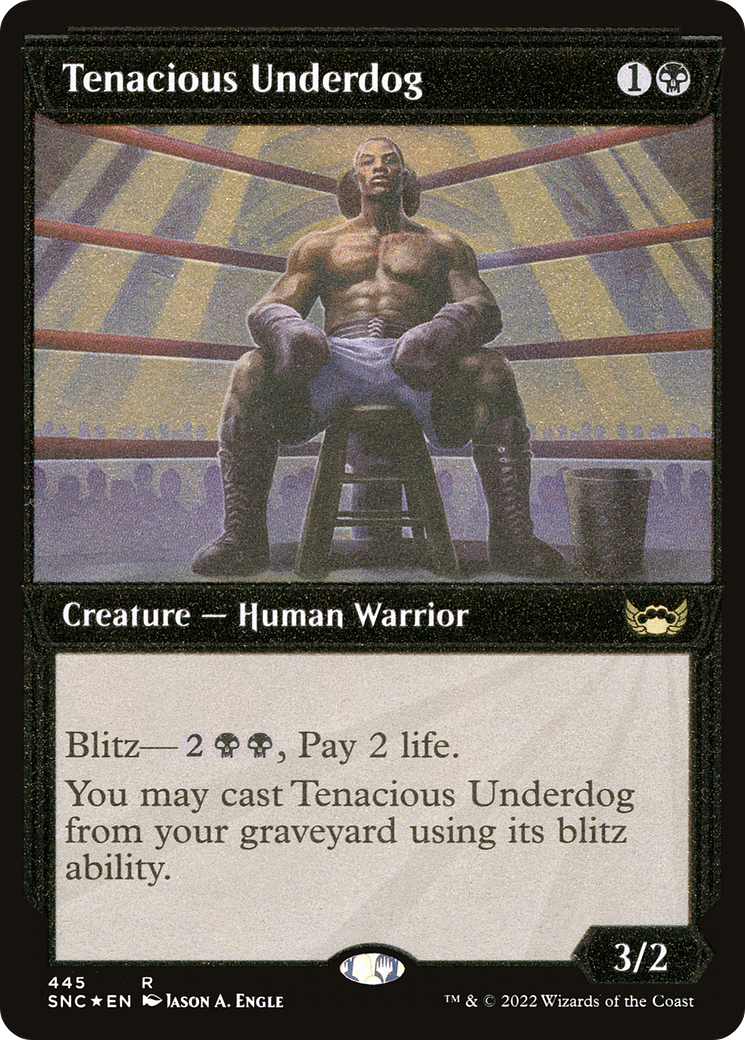 Tenacious Underdog (Showcase Art Deco Foil Etched) [Streets of New Capenna]-1