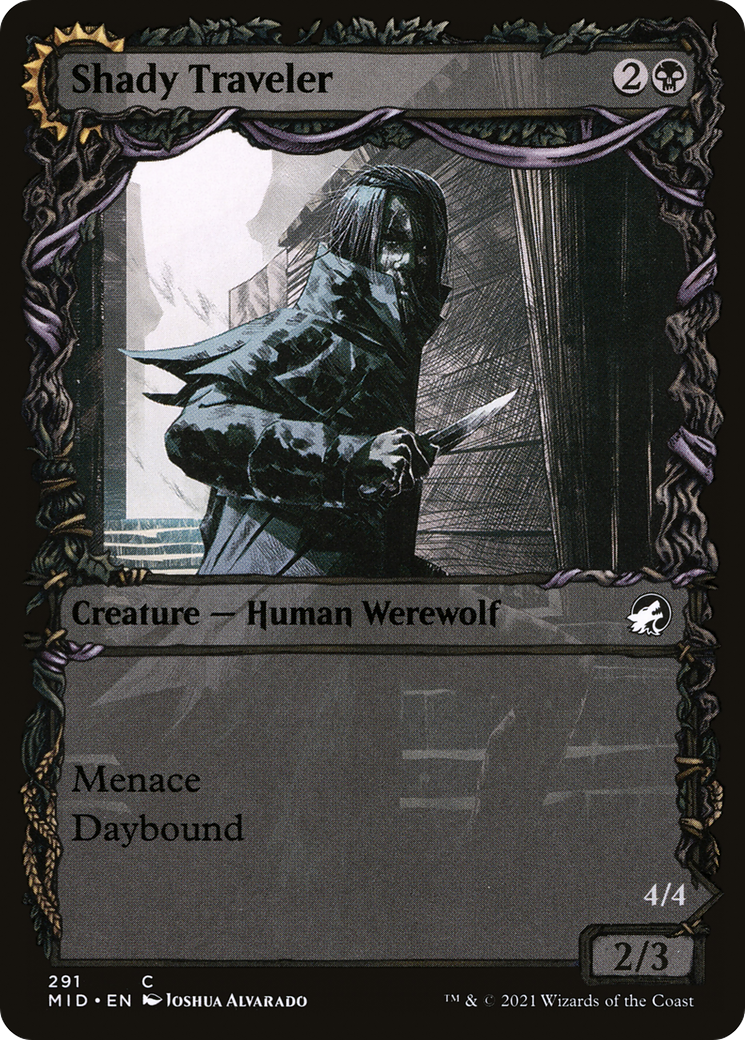 Shady Traveler // Stalking Predator (Showcase Equinox) [Innistrad: Midnight Hunt]-3