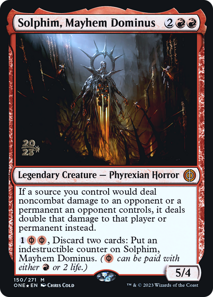 Solphim, Mayhem Dominus [Phyrexia: All Will Be One Prerelease Promos]-1
