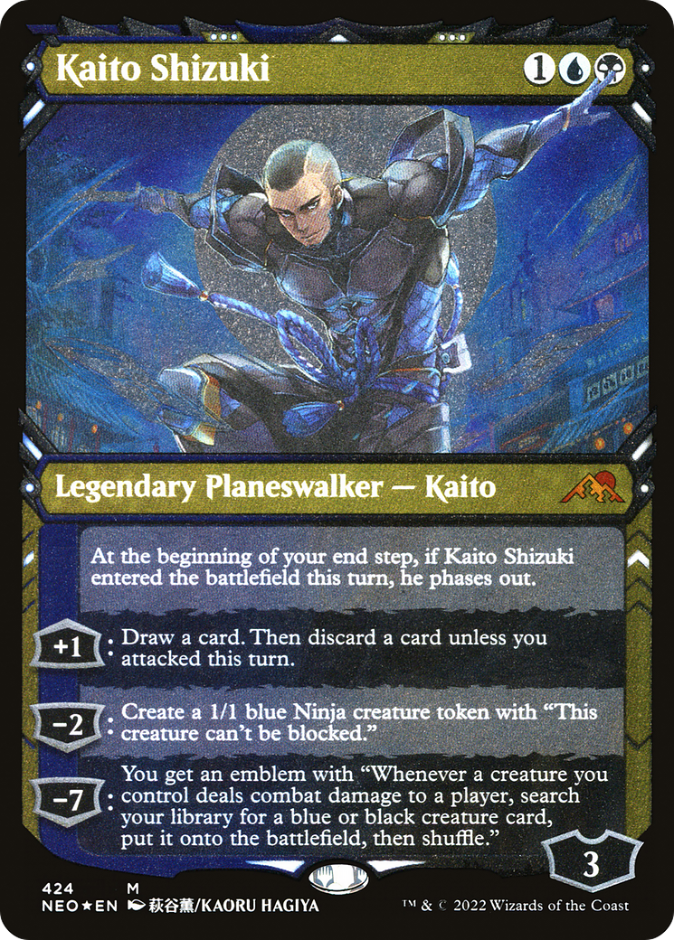 Kaito Shizuki (NEO-424) - Kamigawa: Neon Dynasty: (Showcase) Etched Foil-1